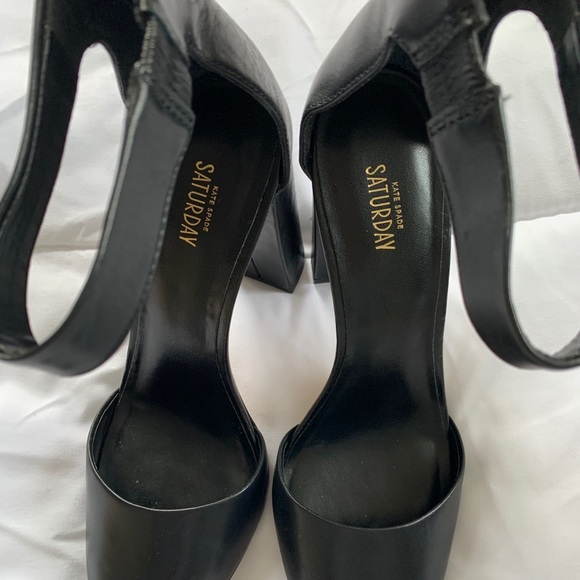 KATE SPADE SATURDAY Black Ankle Strap Pump Heels - Picture 5 of 14